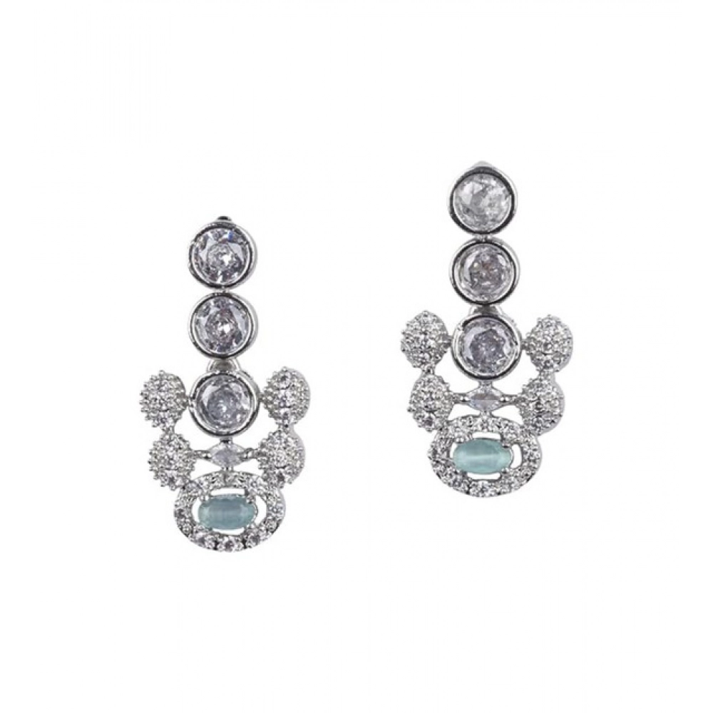 Women's Brass Silver Plated Necklace set (Turquoise) - Image 2