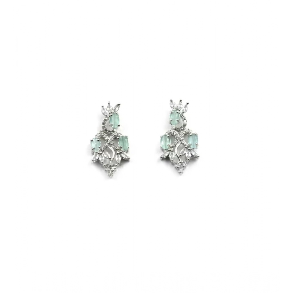 Women's Brass Silver Plated Necklace set (Turquoise) - Image 2