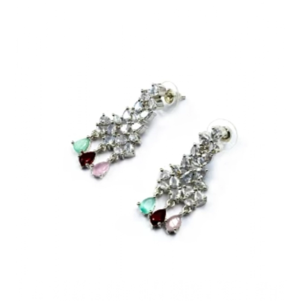 Women's Brass Silver Plated Necklace set (Multicolor) - Image 2