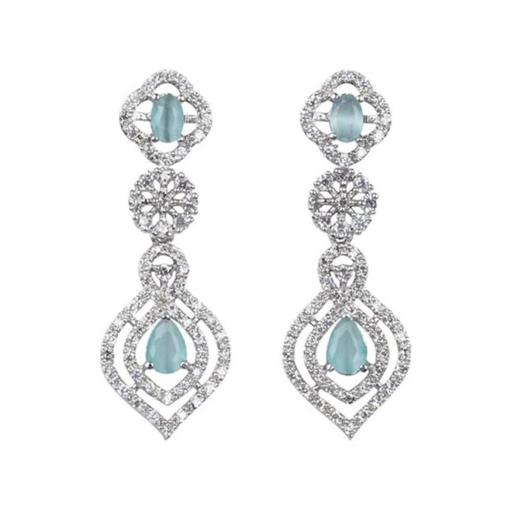 Women's Brass Silver Plated Necklace set (Turquoise) - Image 2