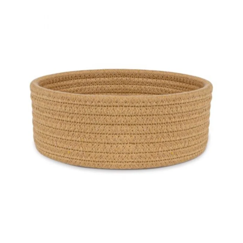 Alternative view of Cotton 8x3 Inch Round 1 Pcs Bedside Organizer With Out Lid (Beige)