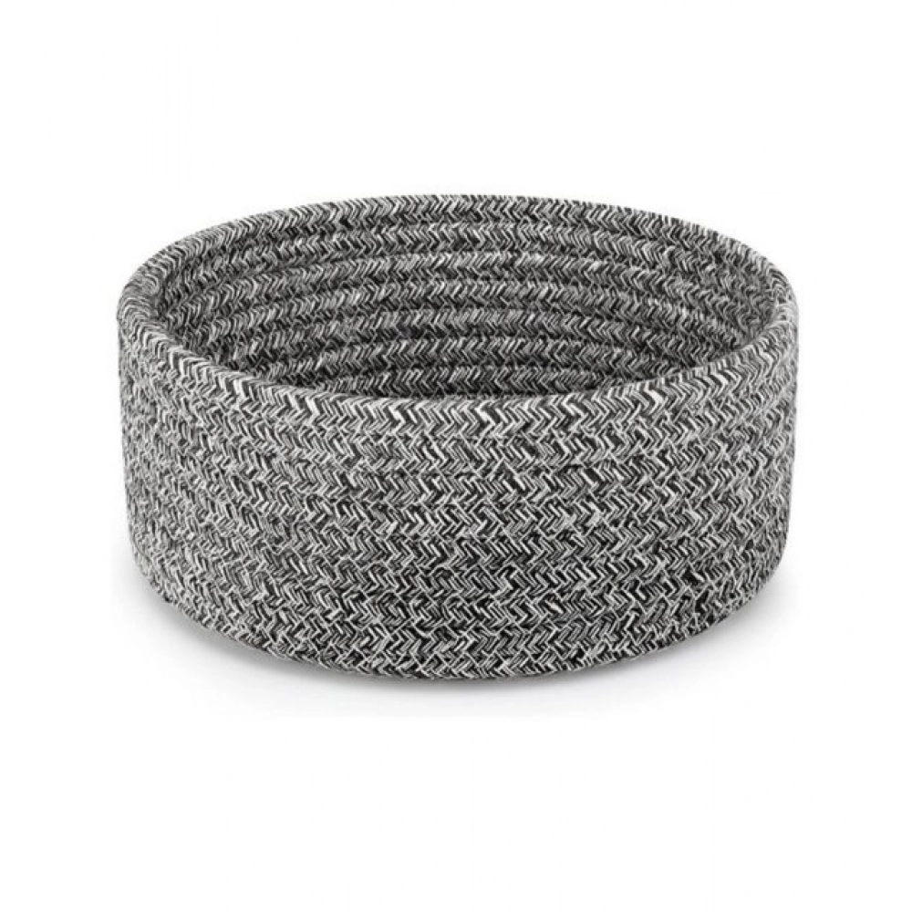 Cotton 8x3 Inch Kidi Round 1 Pcs Bedside Organizer With Out Lid (Black) - Image 4