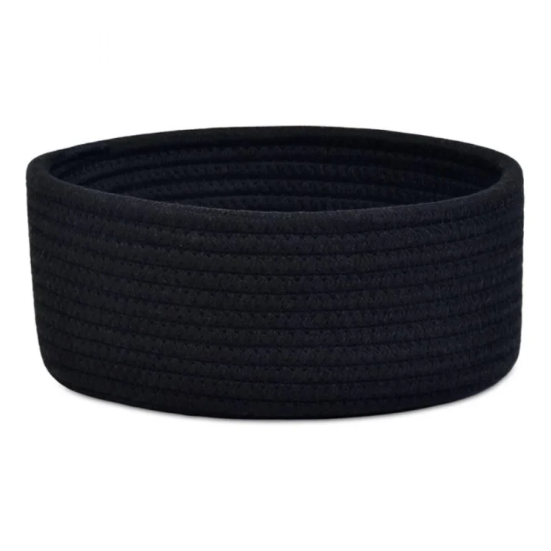 Alternative view of Cotton 8x3 Inch Round 1 Pcs Bedside Organizer With Out Lid (Black)
