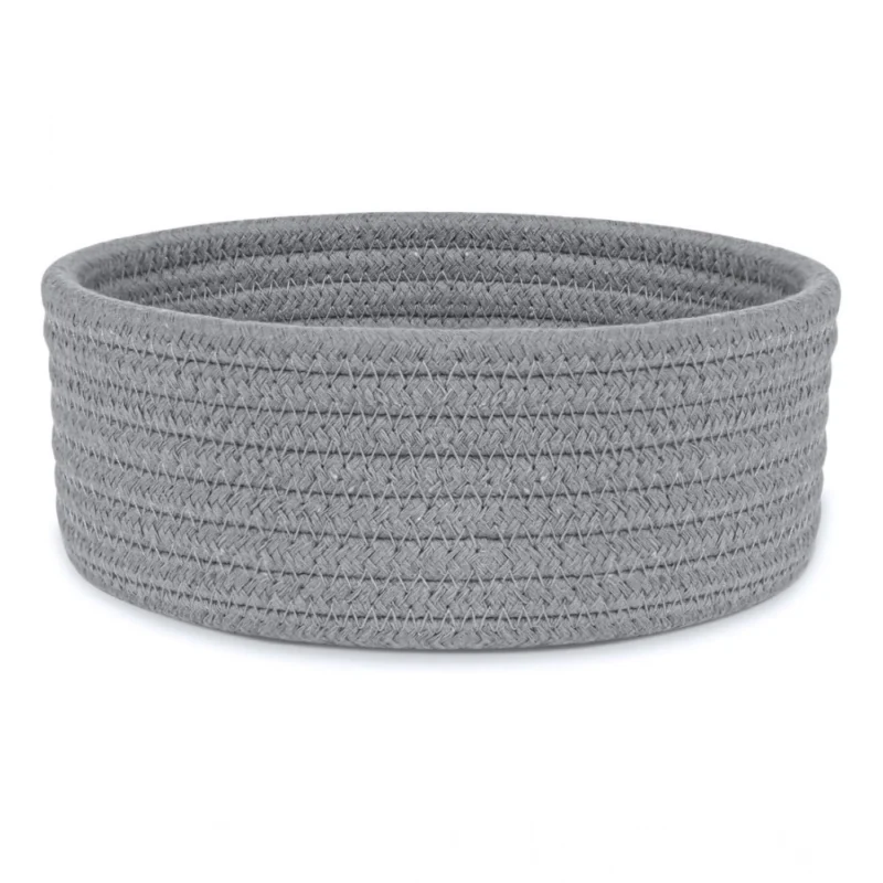 Alternative view of Cotton 8x3 Inch Round 1 Pcs Bedside Organizer With Out Lid (Gray)