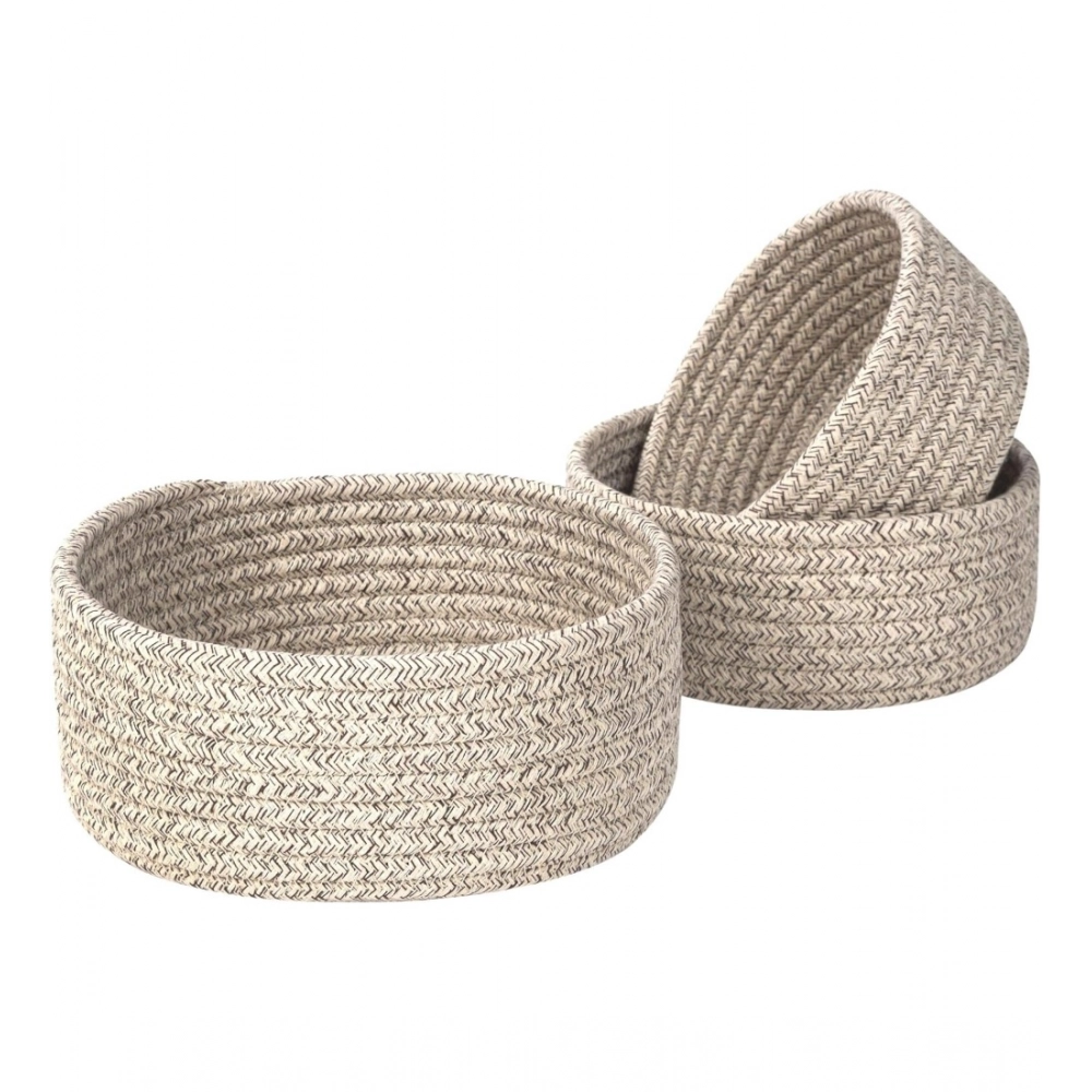 Cotton 8x3 Inch Kidi Round 3 Set Bedside Organizer With Out Lid (Kidi) - Image 4