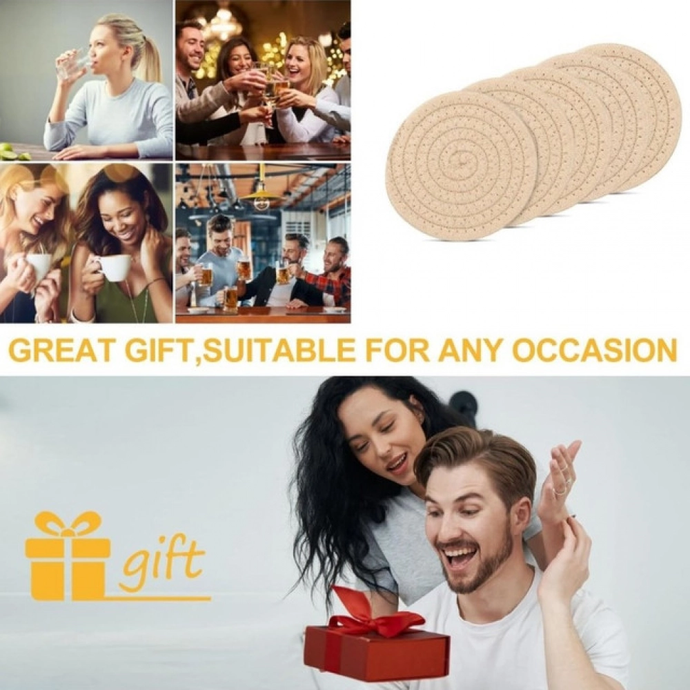 Cotton Rope Drink Coasters 6 Pcs Set (Cream) - Image 2