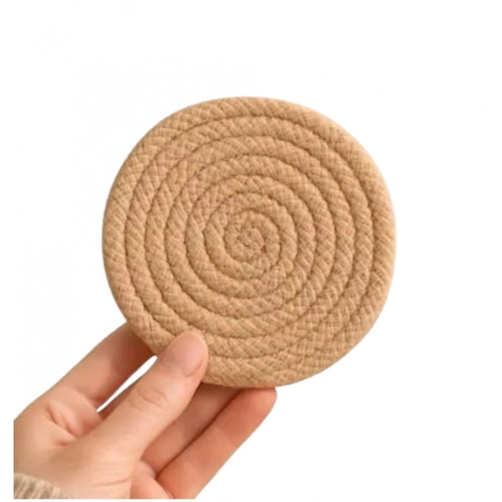 Cotton Rope Drink Coasters 6 Pcs Set (Beige) - Image 2