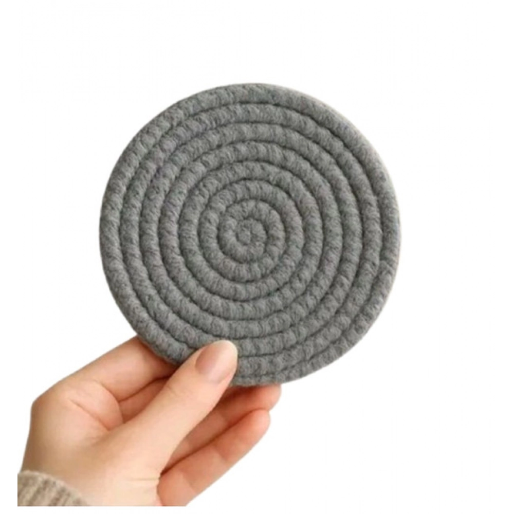 Cotton Rope Drink Coasters 6 Pcs Set (Gray) - Image 2