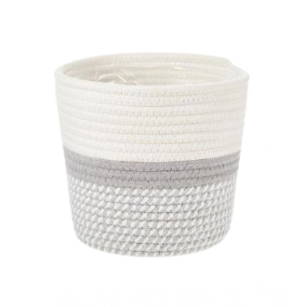 Cotton Flower Pot With Out Lid (Gray-White) - Image 3