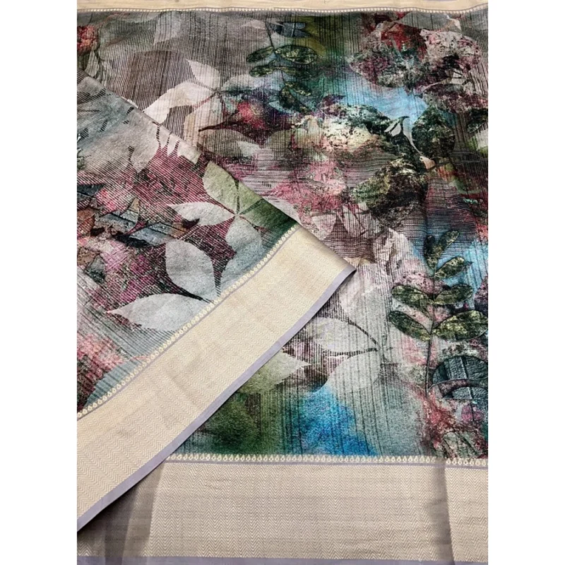 Alternative view of Women's Cotton Silk Printed Saree With Unstitched Blouse 5.5Mtr (Multicolor)