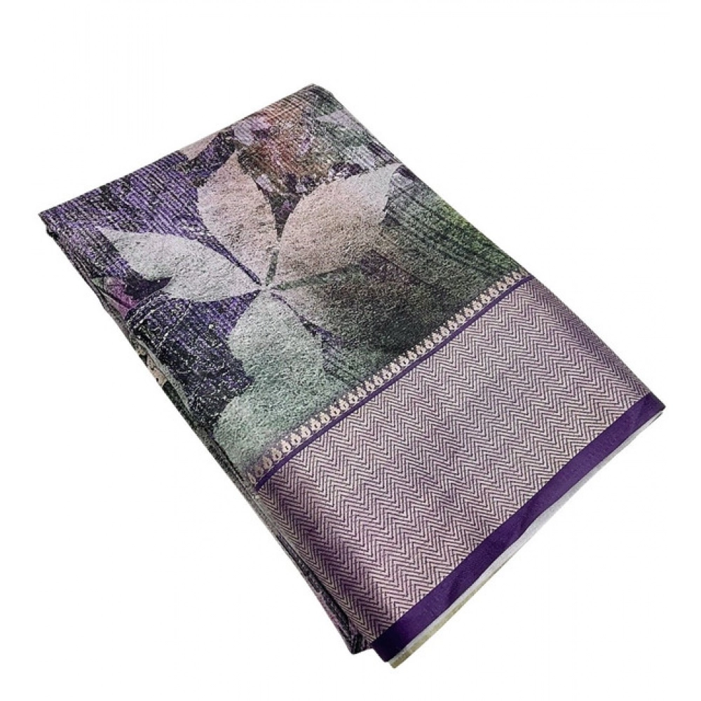 Women's Cotton Silk Printed Saree With Unstitched Blouse 5.5Mtr (Multicolor) - Image 5