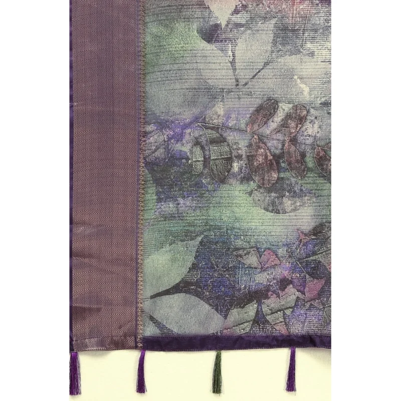 Alternative view of Women's Cotton Silk Printed Saree With Unstitched Blouse 5.5Mtr (Multicolor)