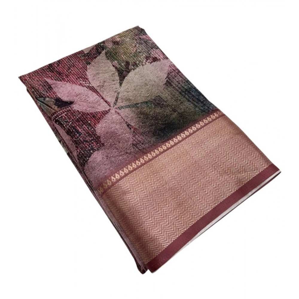Women's Cotton Silk Printed Saree With Unstitched Blouse 5.5Mtr (Multicolor) - Image 5