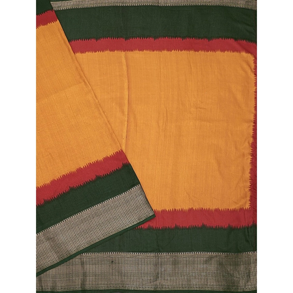 Women's Cotton Silk Solid Saree With Unstitched Blouse 5.5Mtr (Multicolor) - Image 4