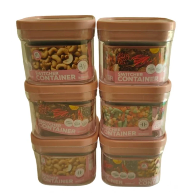 Alternative view of Pack of 6 Switchers Airtight Storage Container Set 500 ML (Pink)