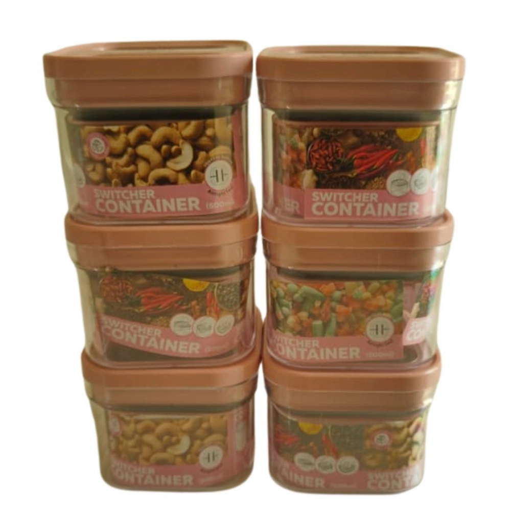 Pack of 6 Switchers Airtight Storage Container Set 500 ML (Pink) - Image 2