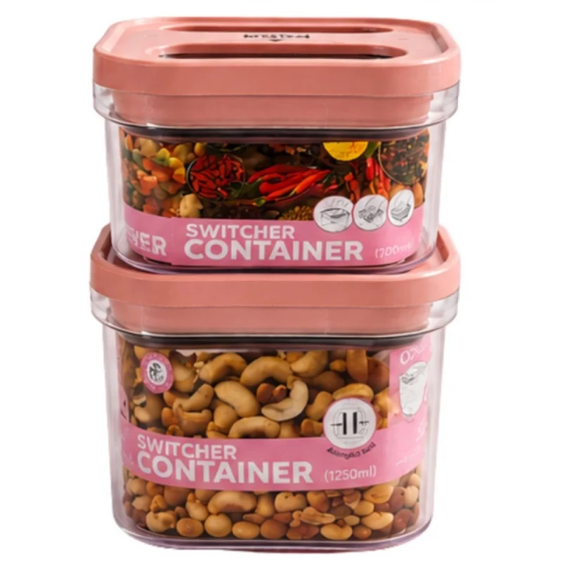 Alternative view of Pack of 2 Switchers Airtight Storage Container Set 1250 ML (Pink)