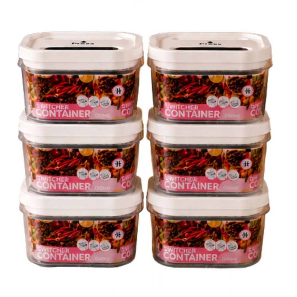 Pack of 6 Switchers Airtight Storage Container Set 1250 ML (White) - Image 2
