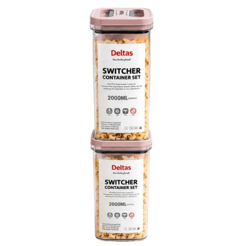 Alternative view of Pack of 2 Switchers Airtight Storage Container Set 2000 ML (Pink)