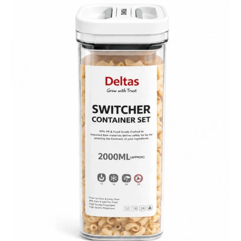 Pack of 1 Switchers Airtight Storage Container Set 2000 ML (White)