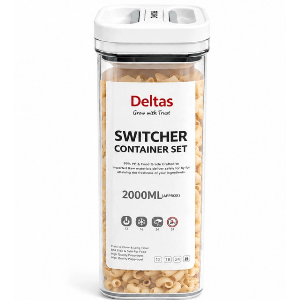 Pack of 1 Switchers Airtight Storage Container Set 2000 ML (White)