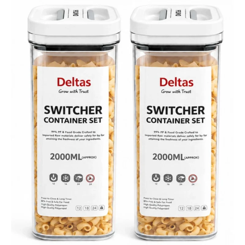 Alternative view of Pack of 2 Switchers Airtight Storage Container Set 2000 ML (White)