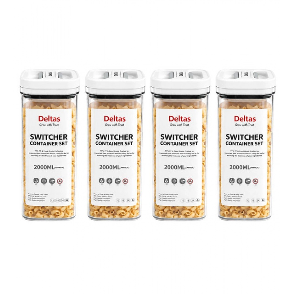 Pack of 4 Switchers Airtight Storage Container Set 2000 ML (White) - Image 2