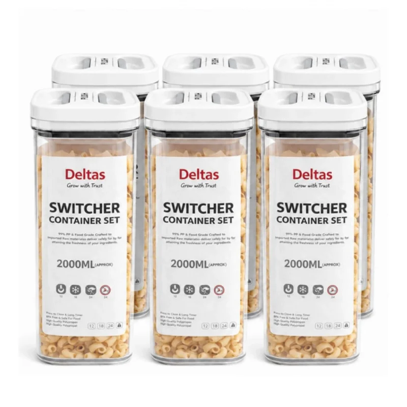 Alternative view of Pack of 6 Switchers Airtight Storage Container Set 2000 ML (White)