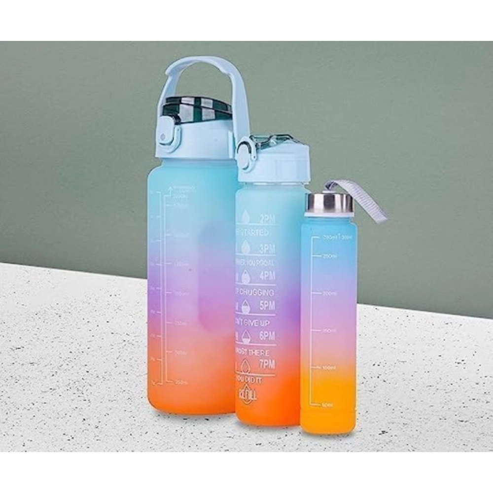 3 Pcs Motivational Leakproof Tritan Water Bottles (Multicolor) - Image 5