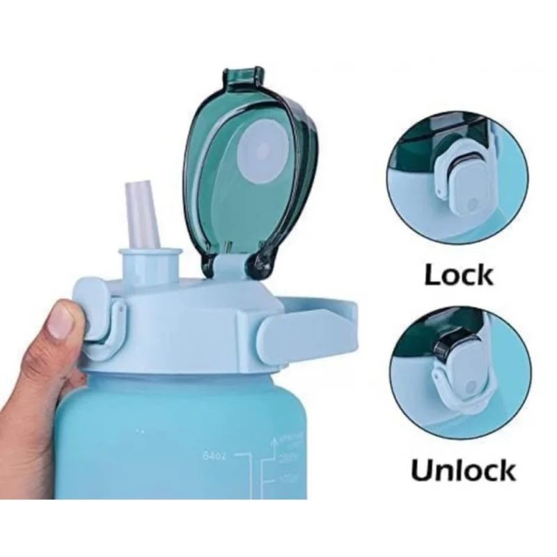 Alternative view of 3 Pcs Motivational Leakproof Tritan Water Bottles (Multicolor)