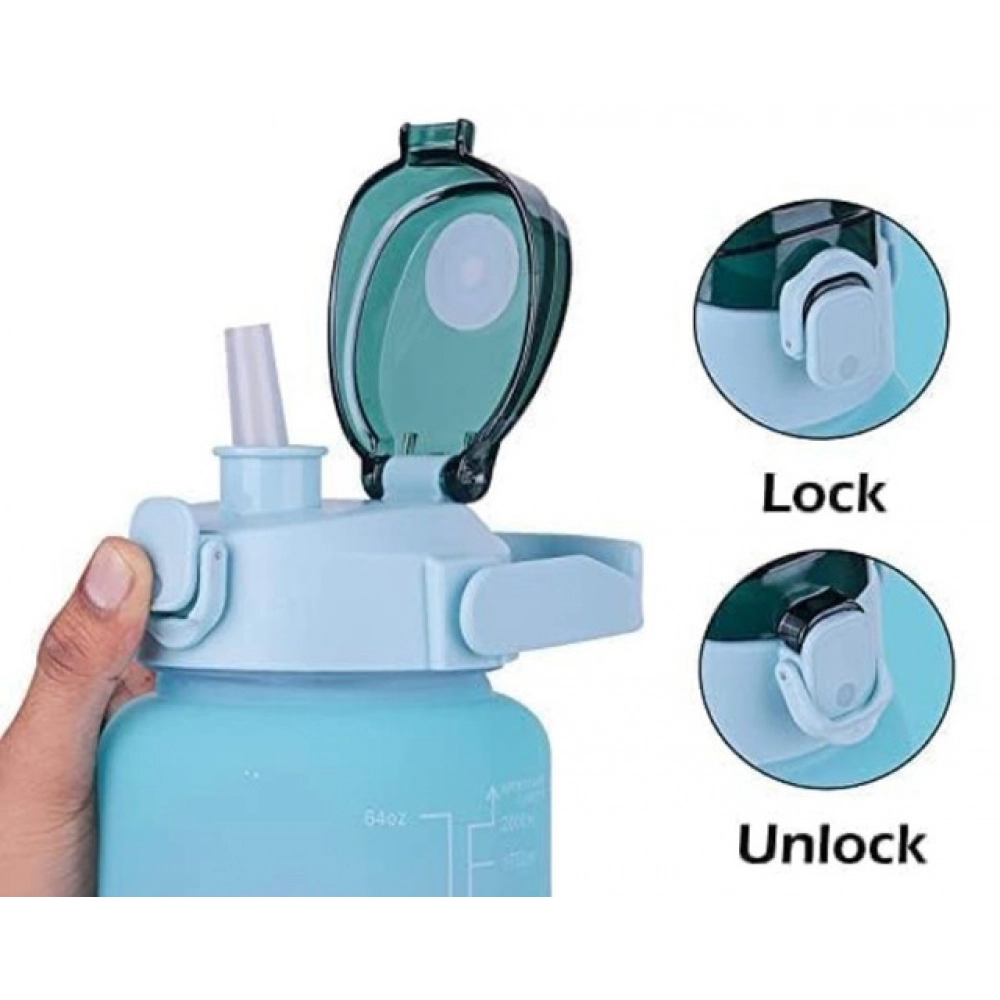 3 Pcs Motivational Leakproof Tritan Water Bottles (Multicolor) - Image 2