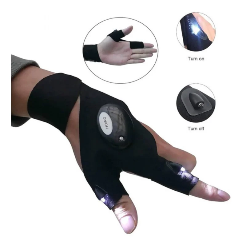 Pack of 2 LED Flashlight Gloves (Black) - Image 4