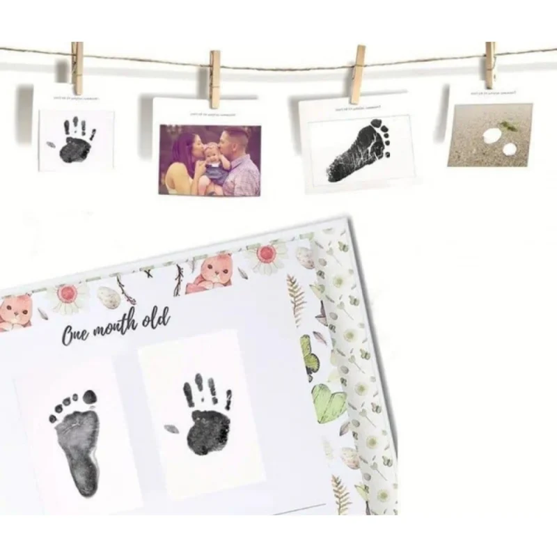 Alternative view of Pack of 2 Baby Hand and Footprint (White)