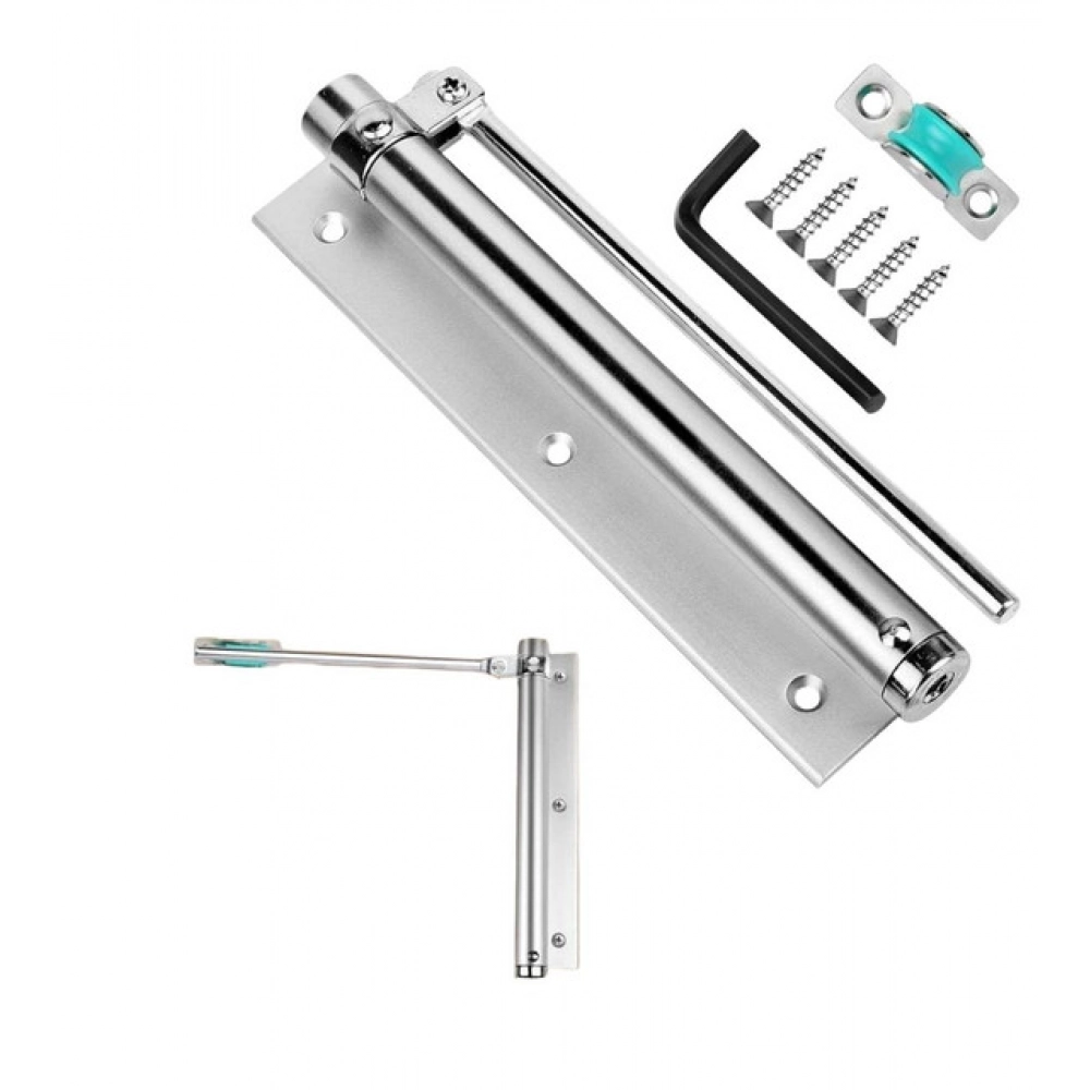 Pack of 2 Automatic Door Closer Hinge Lock (Silver) - Image 4