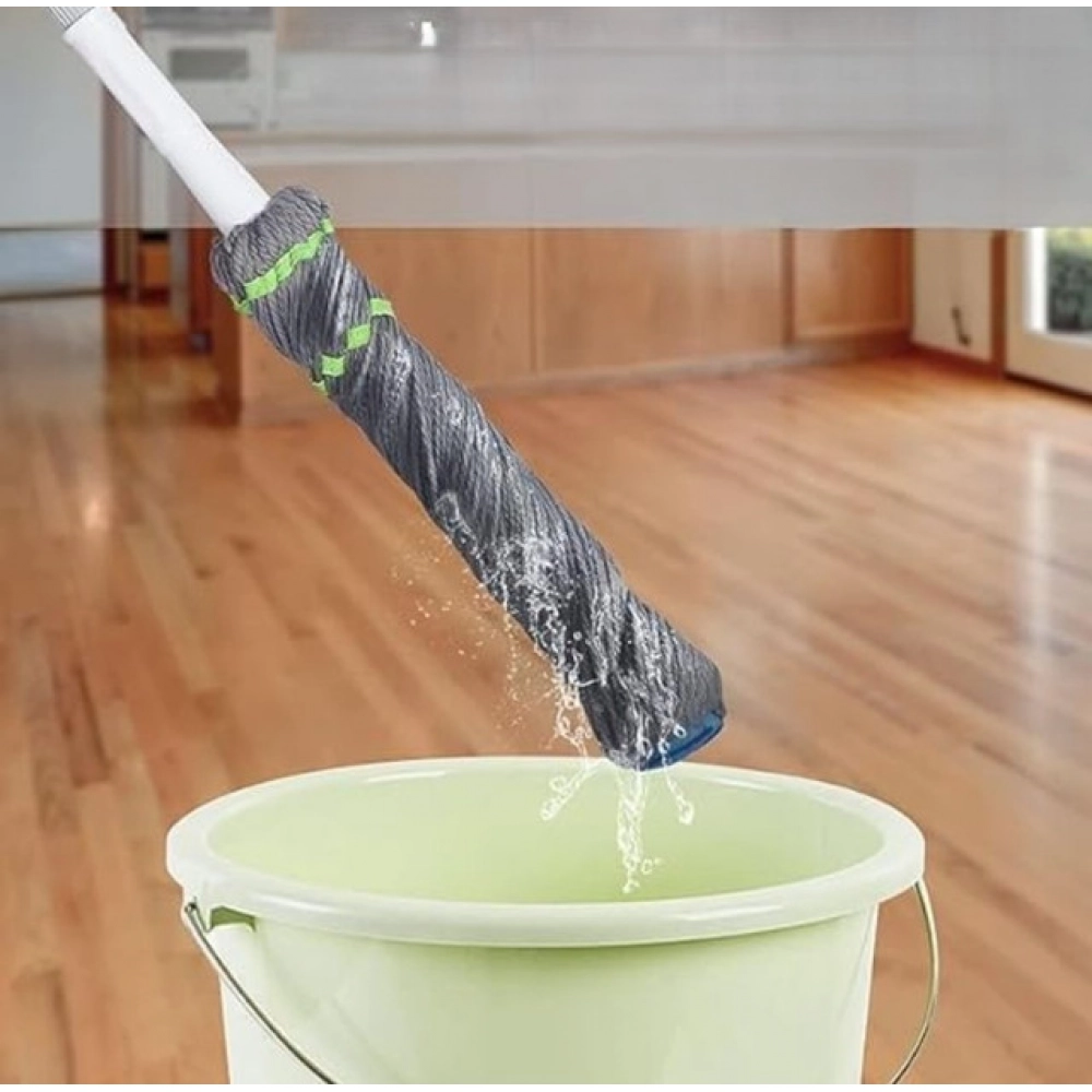 Pack of 2 Microfiber Twist Mop for Floor Cleaning (Grey) - Image 3