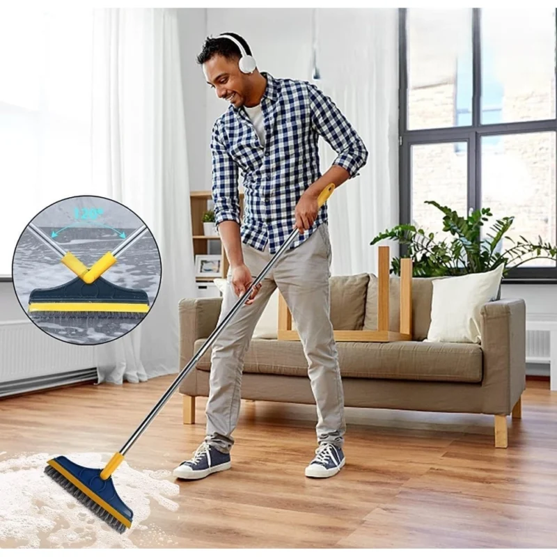 Pack of 2 2 in 1 Scrape Floor Scrubbing Brush (Multicolor) - Image 5