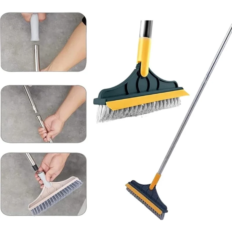 Pack of 2 2 in 1 Scrape Floor Scrubbing Brush (Multicolor) - Image 3