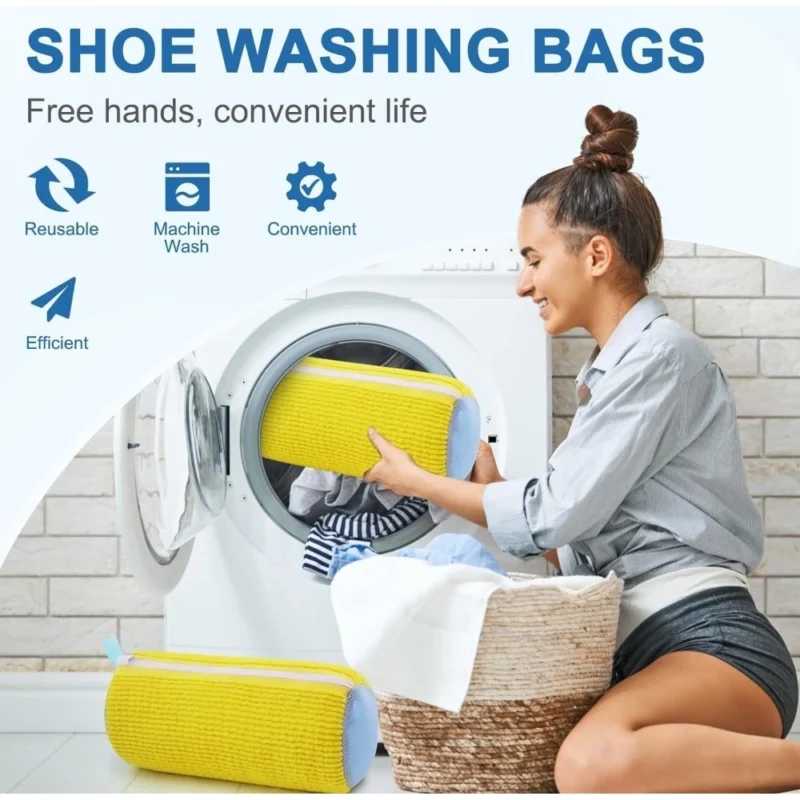 Alternative view of Pack of 2 Shoe Washing Machine Bag (Yellow)