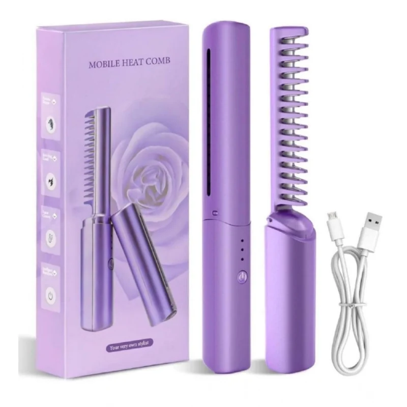 Pack of 2 Rechargeable Mini Hair Straightener (Multicolor)