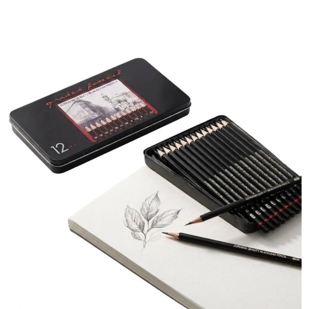 Pack of 2 12 pcs Art Pencil Kit Set (Black) - Image 6