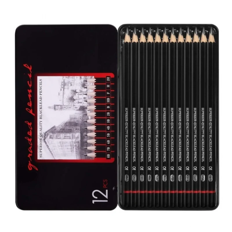Pack of 2 12 pcs Art Pencil Kit Set (Black) - Image 3