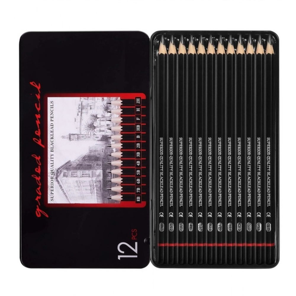 Pack of 2 12 pcs Art Pencil Kit Set (Black) - Image 3