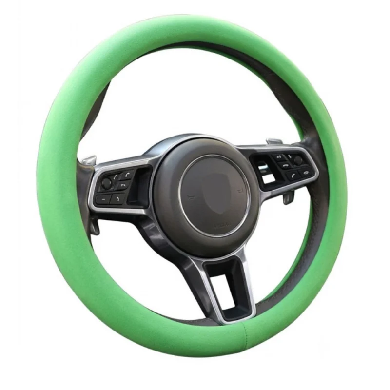 Pack of 2 Universal Soft Silicone Steering Wheel Cover (Green) - Image 6
