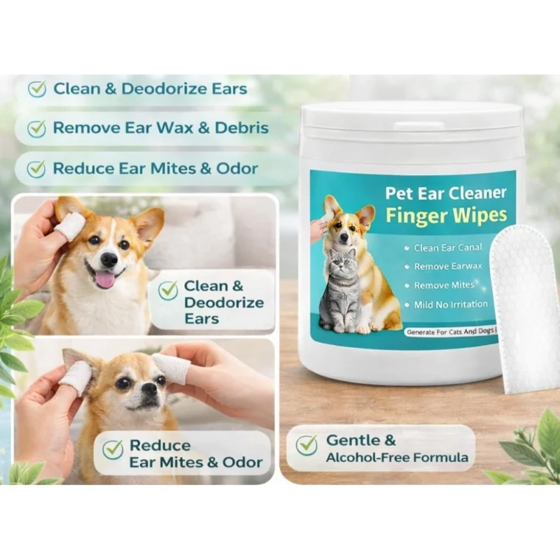 Alternative view of Pack of 2 Pet Ear Cleaning Wipes (White)