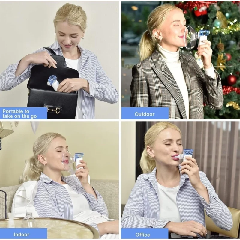 Pack of 2 Mini Portable Mesh Nebulizer (Multicolor) - Image 3