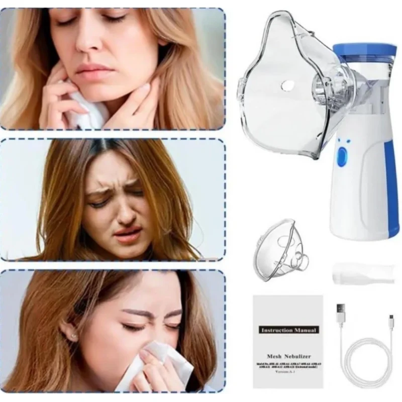 Pack of 2 Mini Portable Mesh Nebulizer (Multicolor) - Image 2