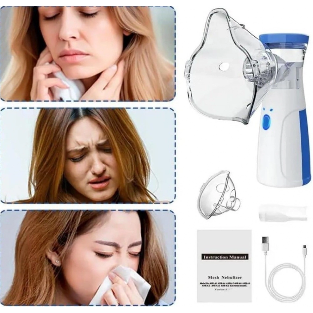 Pack of 2 Mini Portable Mesh Nebulizer (Multicolor) - Image 2