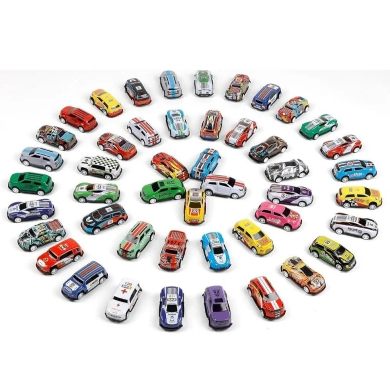 48 Piece Pull Back Car Set (Multicolor) - Image 4