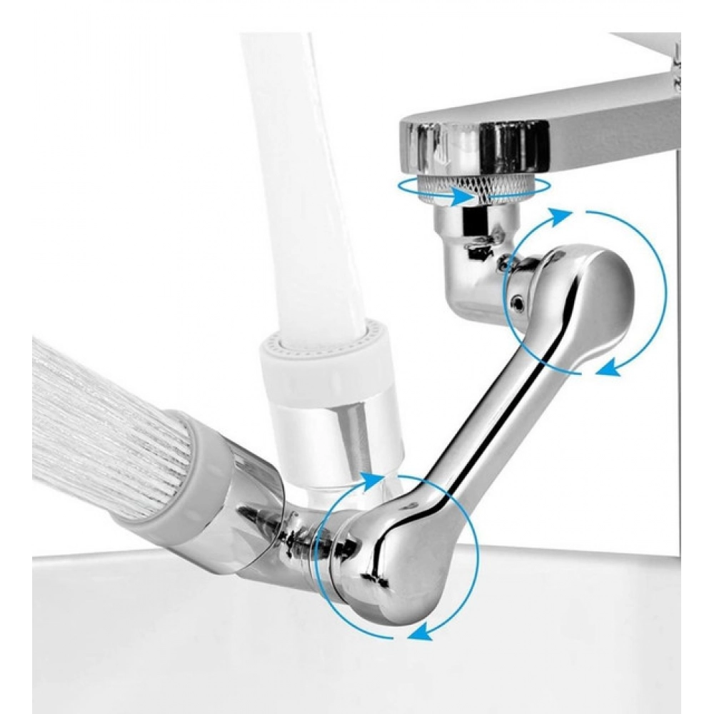 Pack of 2 1080 Degree Rotate Faucet (Silver) - Image 4