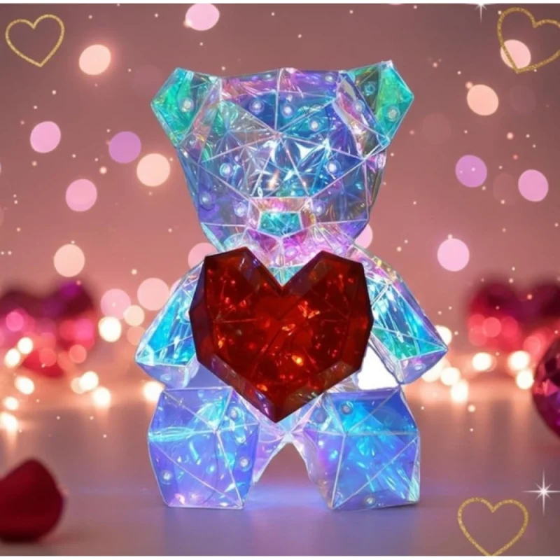 Glowing Teddy Bear Night Light (Multicolor)